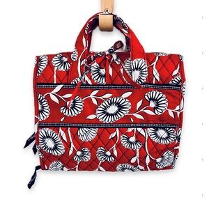 NEW Vera Bradley Deco Daisy Floral Makeup Case Hanging Cosmetic Quilted Travel